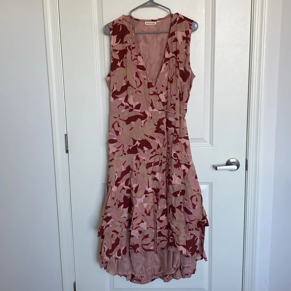 ROLLER RABBIT Camo Floral-Print Wrap Dress Size L Viscose NWOT - Picture 3 of 9